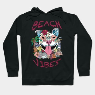 Beach sugar Skull dog Hoodie